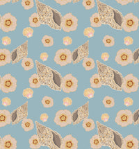 close up of shell and flower print