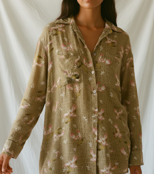 Waimea Blouse — Naupaka Shores (Eco Rayon Button Blouse)
