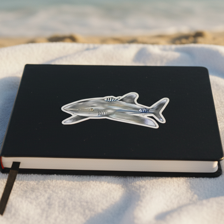 Oceanic White Tip Sticker (4.2"x2")
