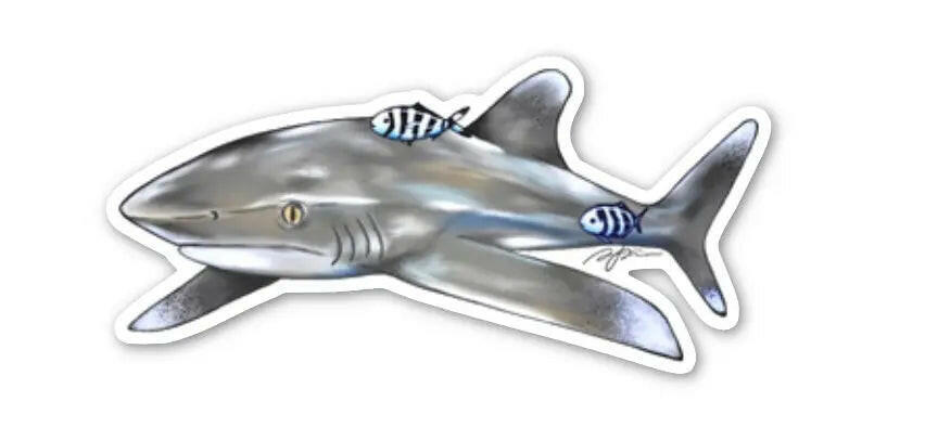 Oceanic White Tip Sticker (4.2"x2")