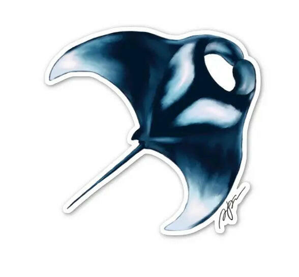 Manta Ray Sticker (3" x 2.9")