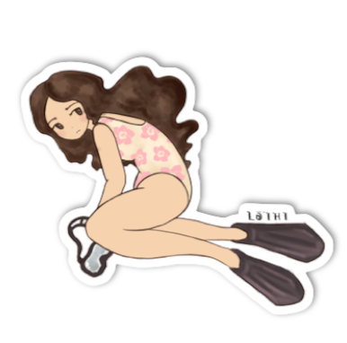 Diver Gal (3.1" x 3.8")